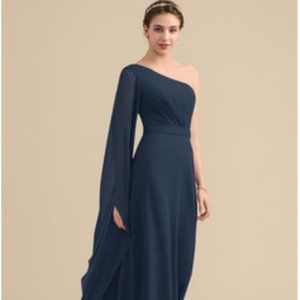 JJ A-Line/Princess One-Shoulder Floor-Length Dress
